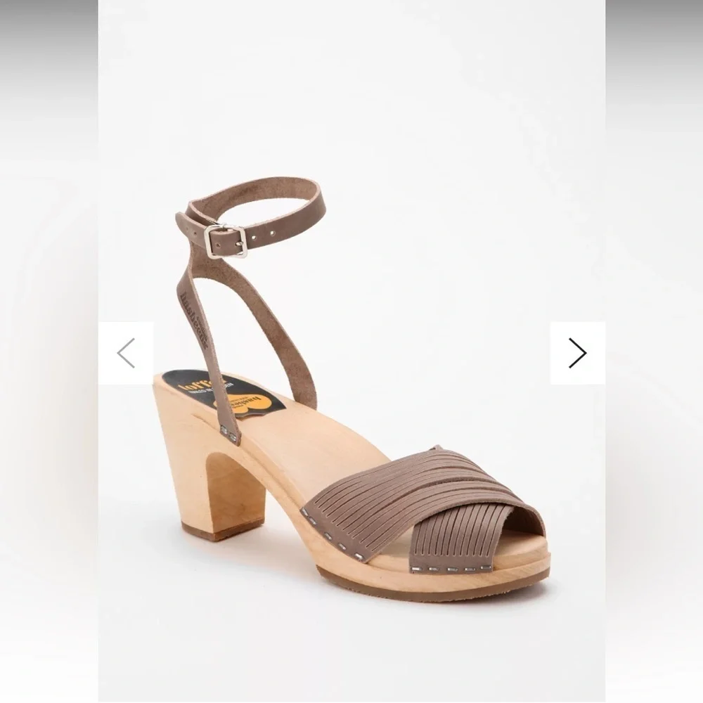 Swedish Hasbeens Olive Green Ankle Strap Sandal size 6/36